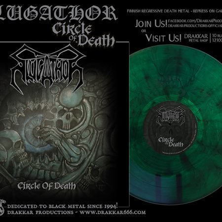 SLUGATHOR - circle of death - Galaxy Green/Black LP