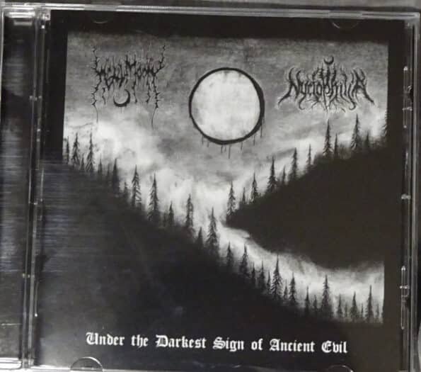 hellmoon / nyctophilia – under the darkest sign of ancient evil cd