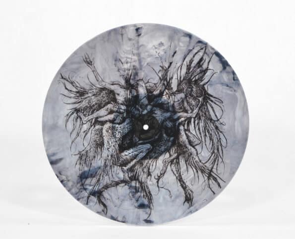 profanatica wreathed in dead angels milky clear lp with art on b side 12''mlp