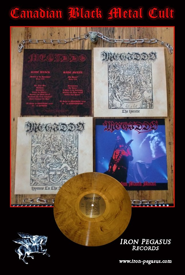 megiddo the heretic/ hymns to the apocalypse” amber lp megiddo the heretic/ hymns to the apocalypse” amber lp